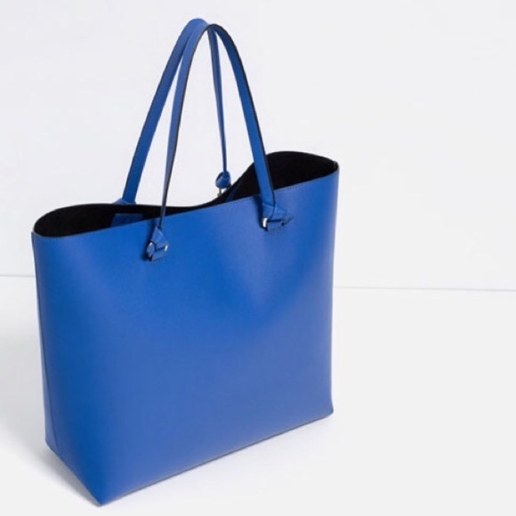 Zara Bags Zara Large Blue Tote Bag Brand New Poshmark